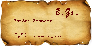 Baróti Zsanett névjegykártya